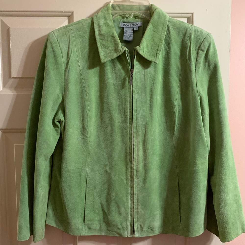 Genuine suede green jacket